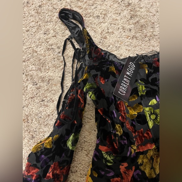 Dolls Kill Current mood Lean on Me burnout velvet mini dress. Size S NWT - Picture 3 of 6